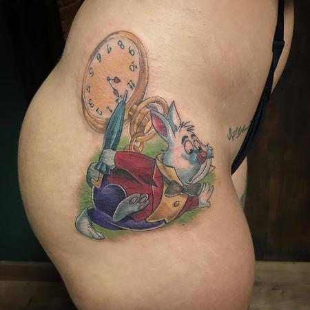 Tattoos - White Rabbit with Pocket Watch in Color - 130266